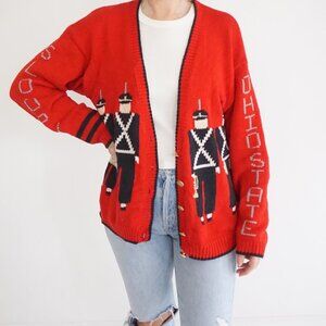 VTG BellePointe Ohio State Band Cardigan Red Collegiate Retro 80s Preppycore M
